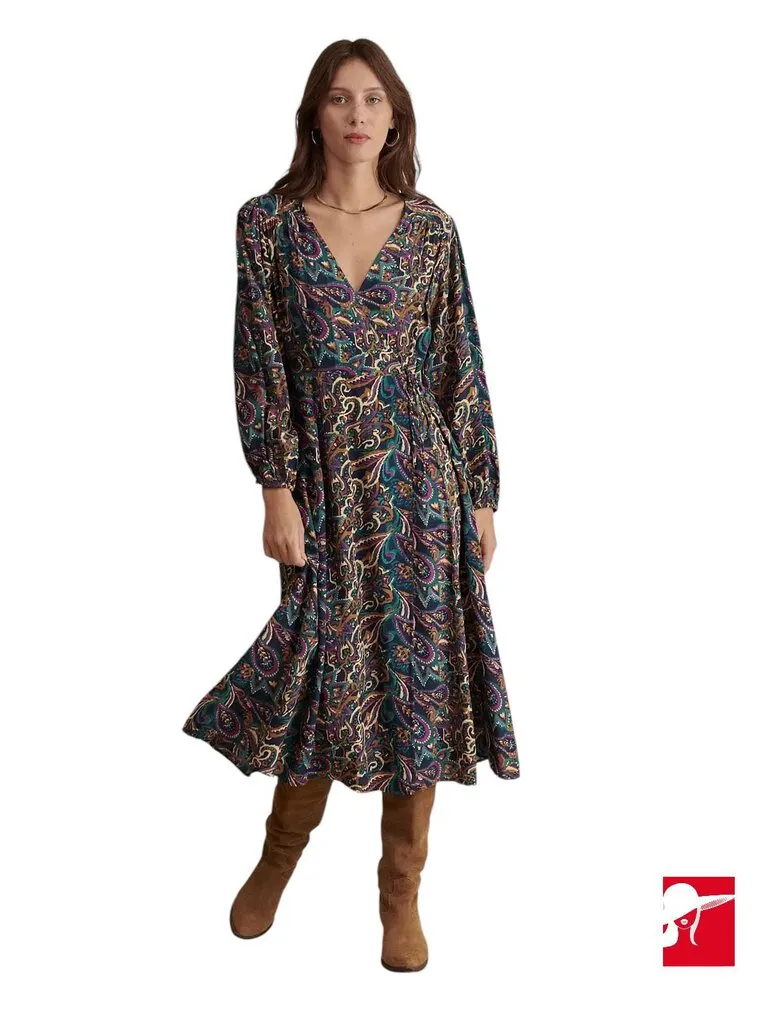 Garance Paris paisley wrap midi dress NEW size S size S