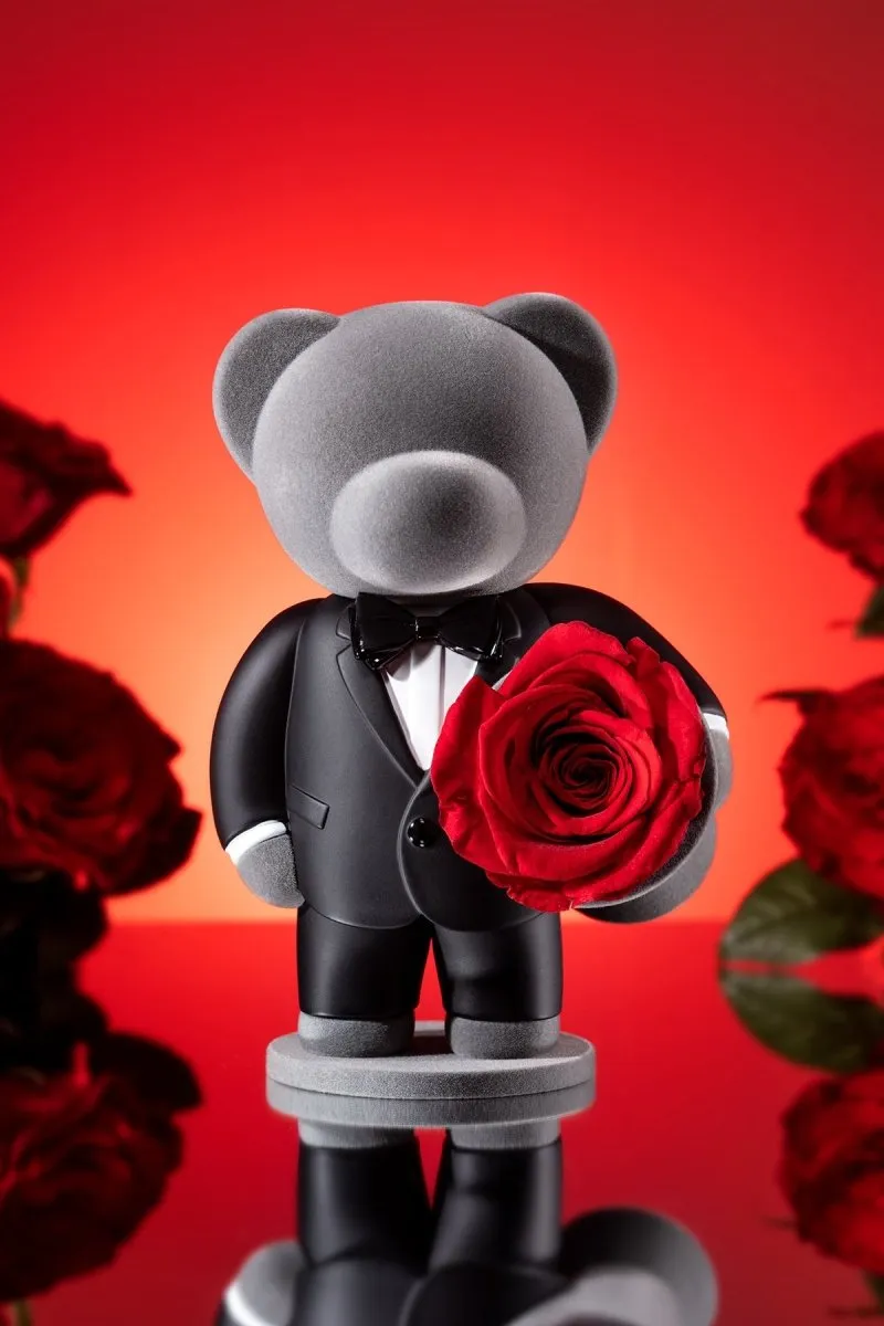 Gentleman's Promise Teddy Bear with Rose