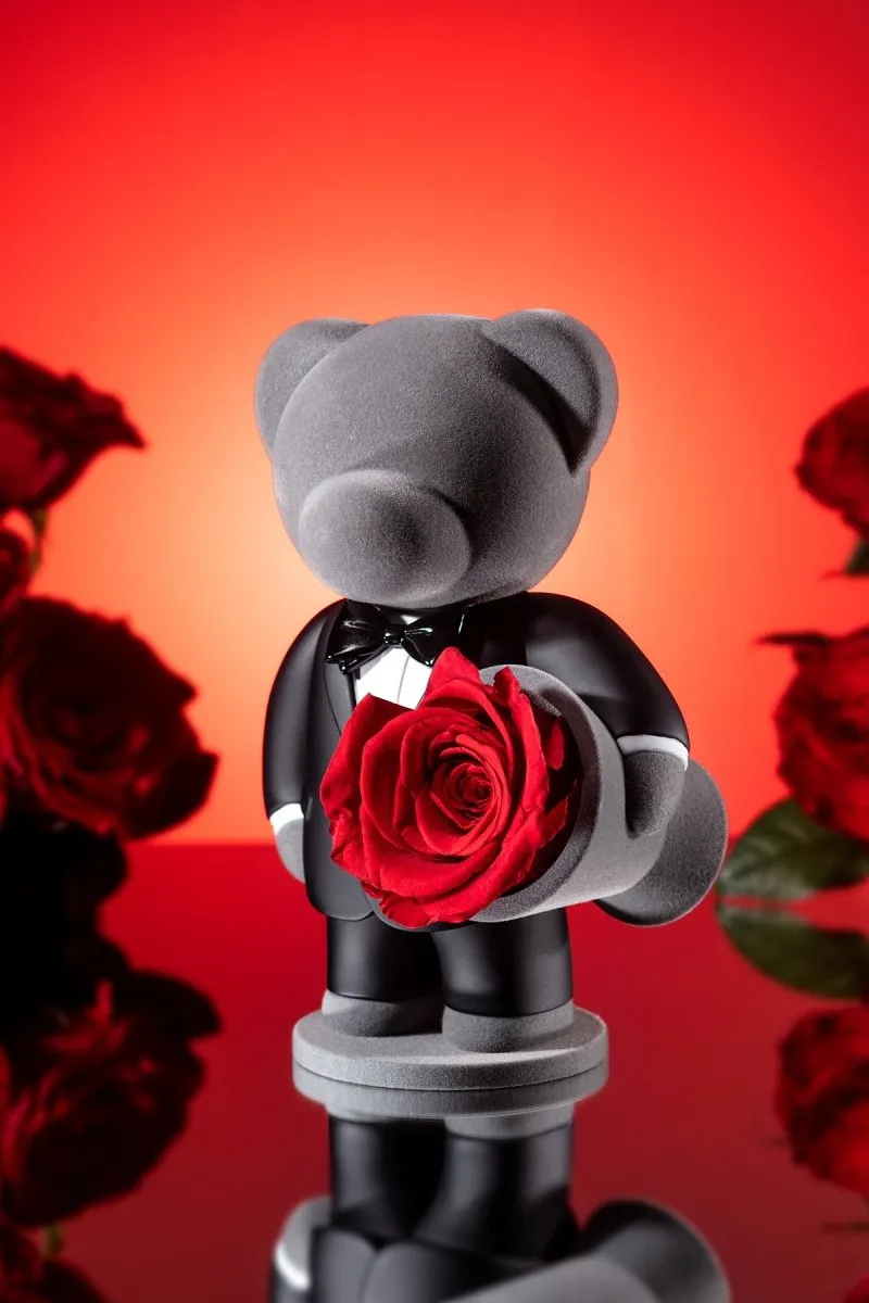 Gentleman's Promise Teddy Bear with Rose