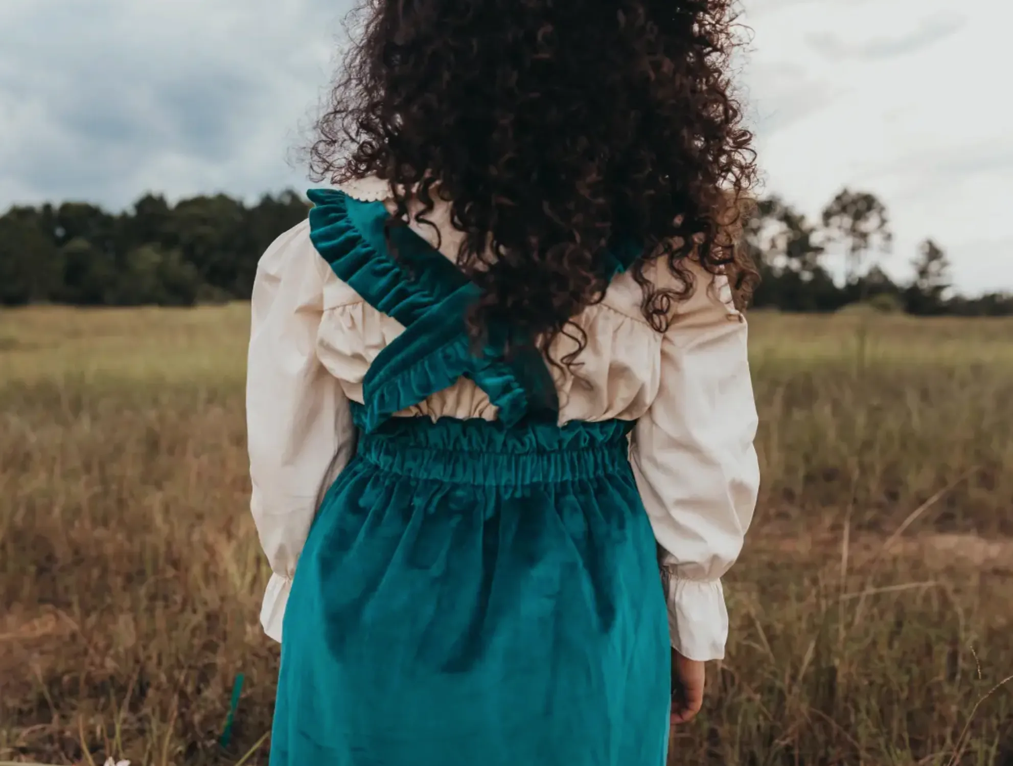 Girls Velvet Alpine Blue Skirt Two Piece Set