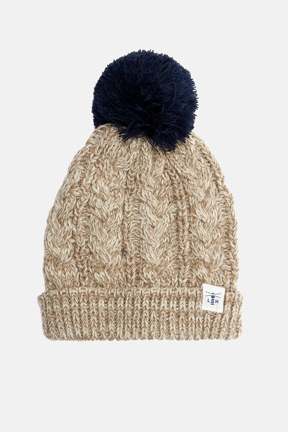 Hannah Bobble Hat - Almond Navy