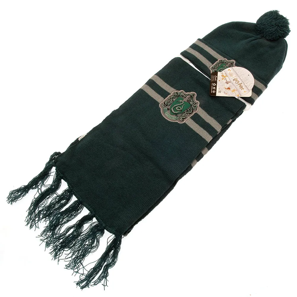 Harry Potter Junior Beanie & Scarf Slytherin Set