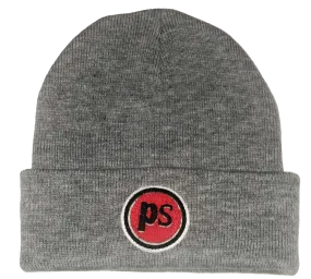 Heather Grey Beanie Hat - “Pop Savvee Clothing” Chenille Embroidery Patches