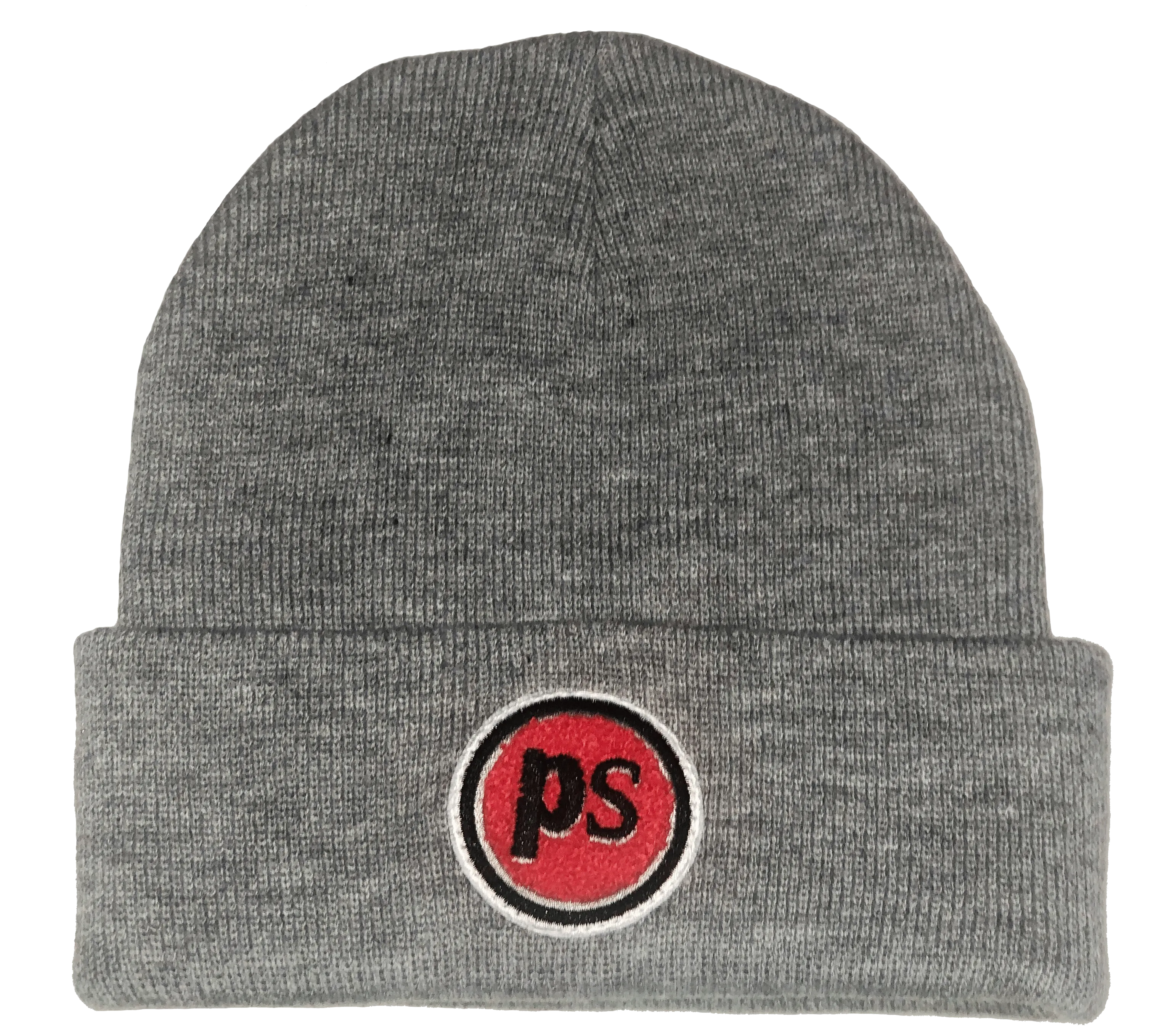 Heather Grey Beanie Hat - “Pop Savvee Clothing” Chenille Embroidery Patches