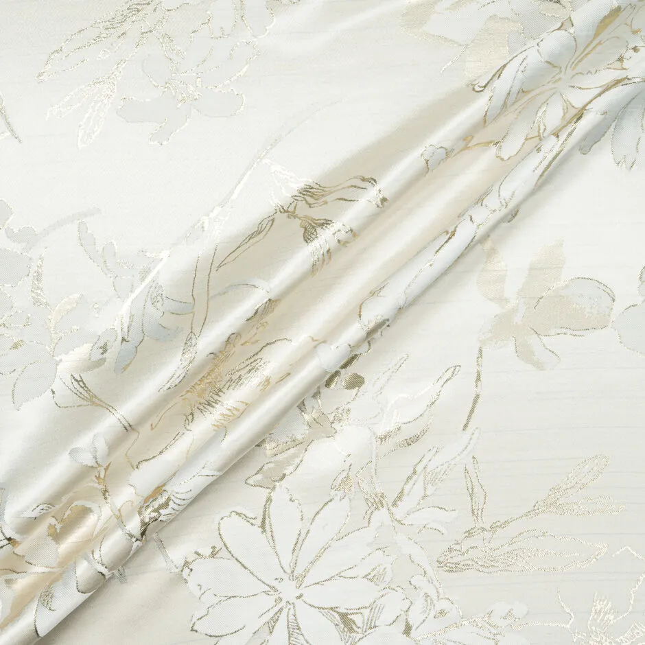 Ivory & Gold Floral Jacquard Brocade