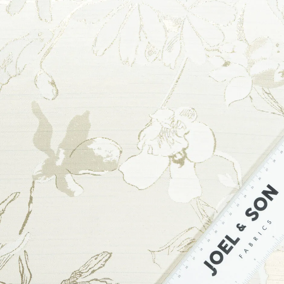 Ivory & Gold Floral Jacquard Brocade