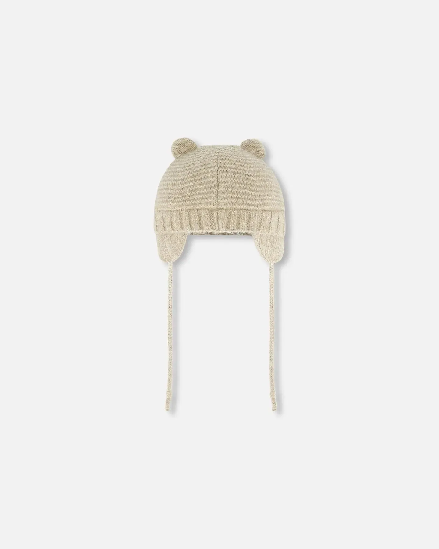 Knit Hat With Ears Beige