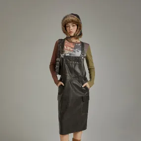 Leather Overall Dress