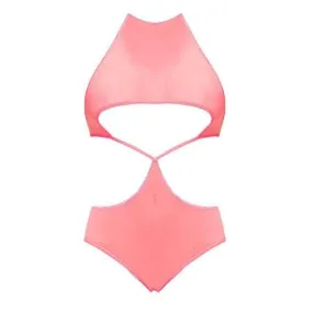 Magic Silk Forever Mesh UnderBoob Crotchless Teddy Coral