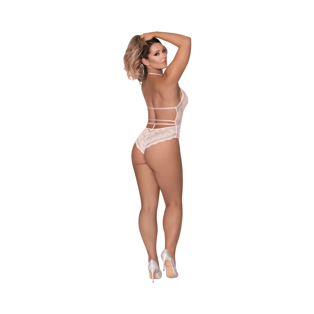 Magic Silk Seabreeze Teddy With Snap Crotch Blush S/M