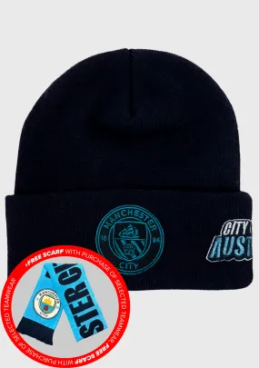 Manchester City Beanie with FREE Manchester City Scarf