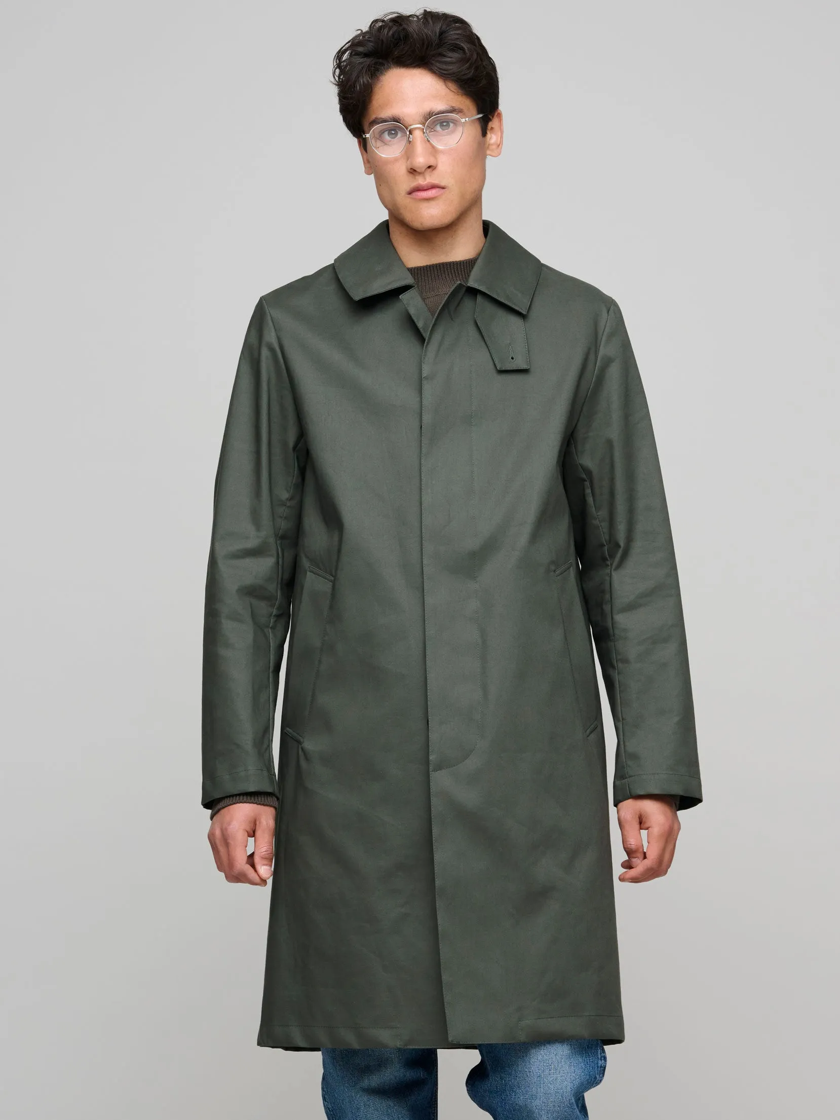 Manchester Raintec Cotton Coat, Bottle Green