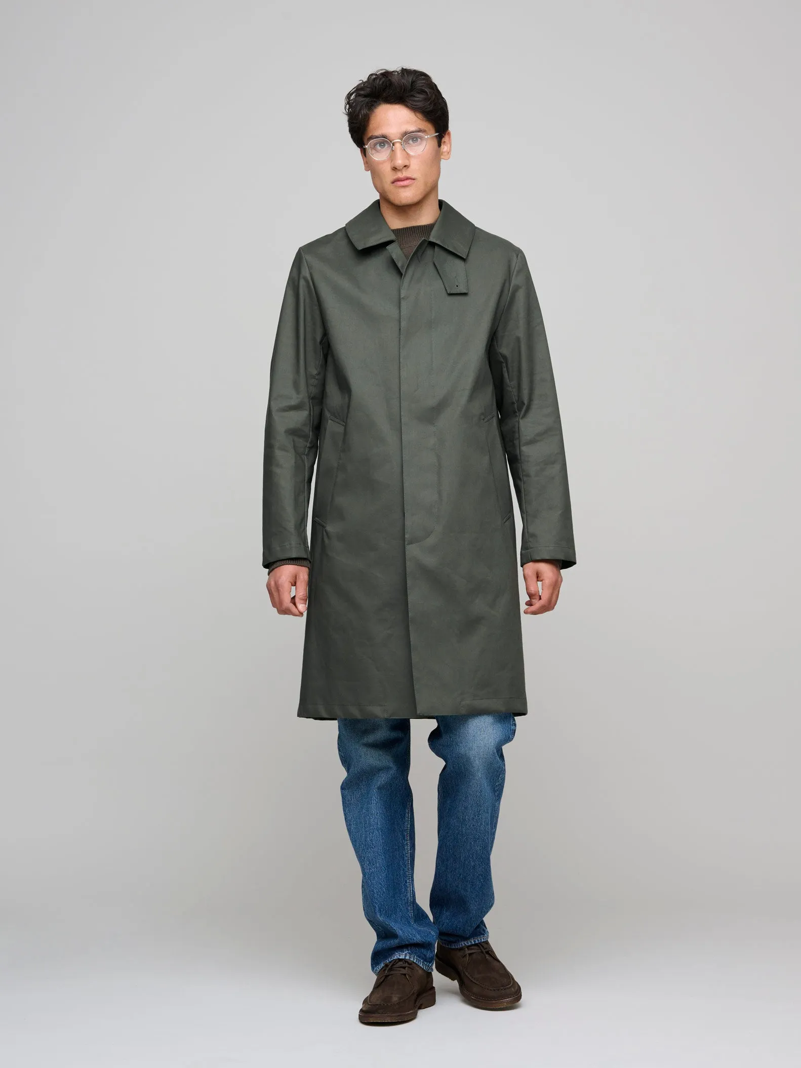 Manchester Raintec Cotton Coat, Bottle Green