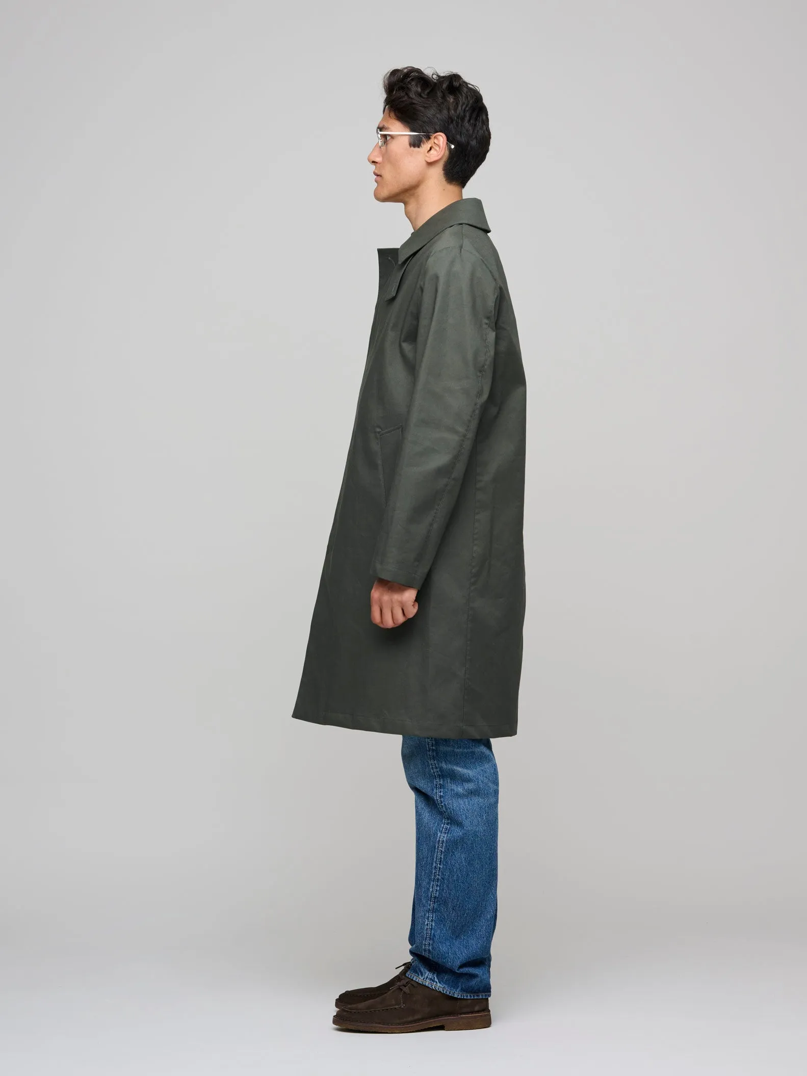 Manchester Raintec Cotton Coat, Bottle Green