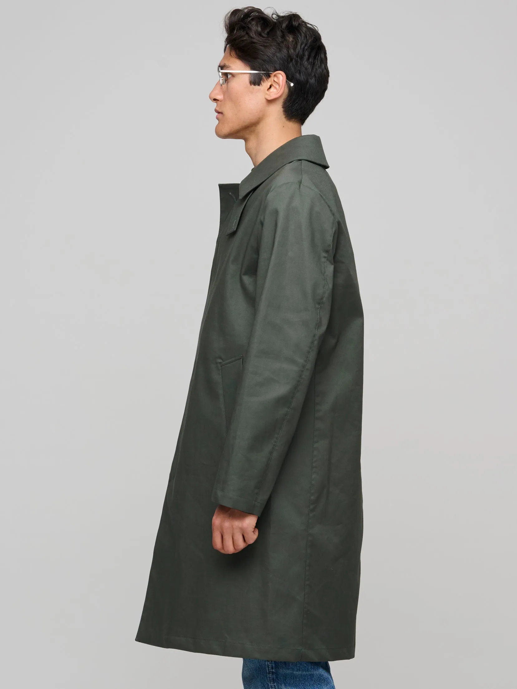 Manchester Raintec Cotton Coat, Bottle Green