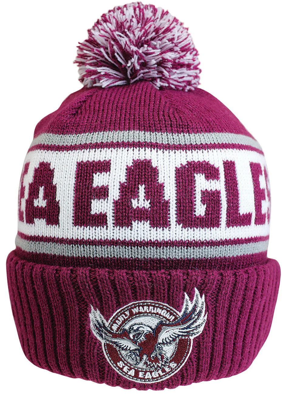 Manly Sea Eagles NRL Striker Pom Pom Beanie