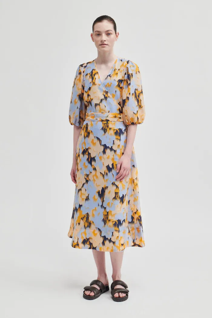 Marigold V Neck Wrap Dress