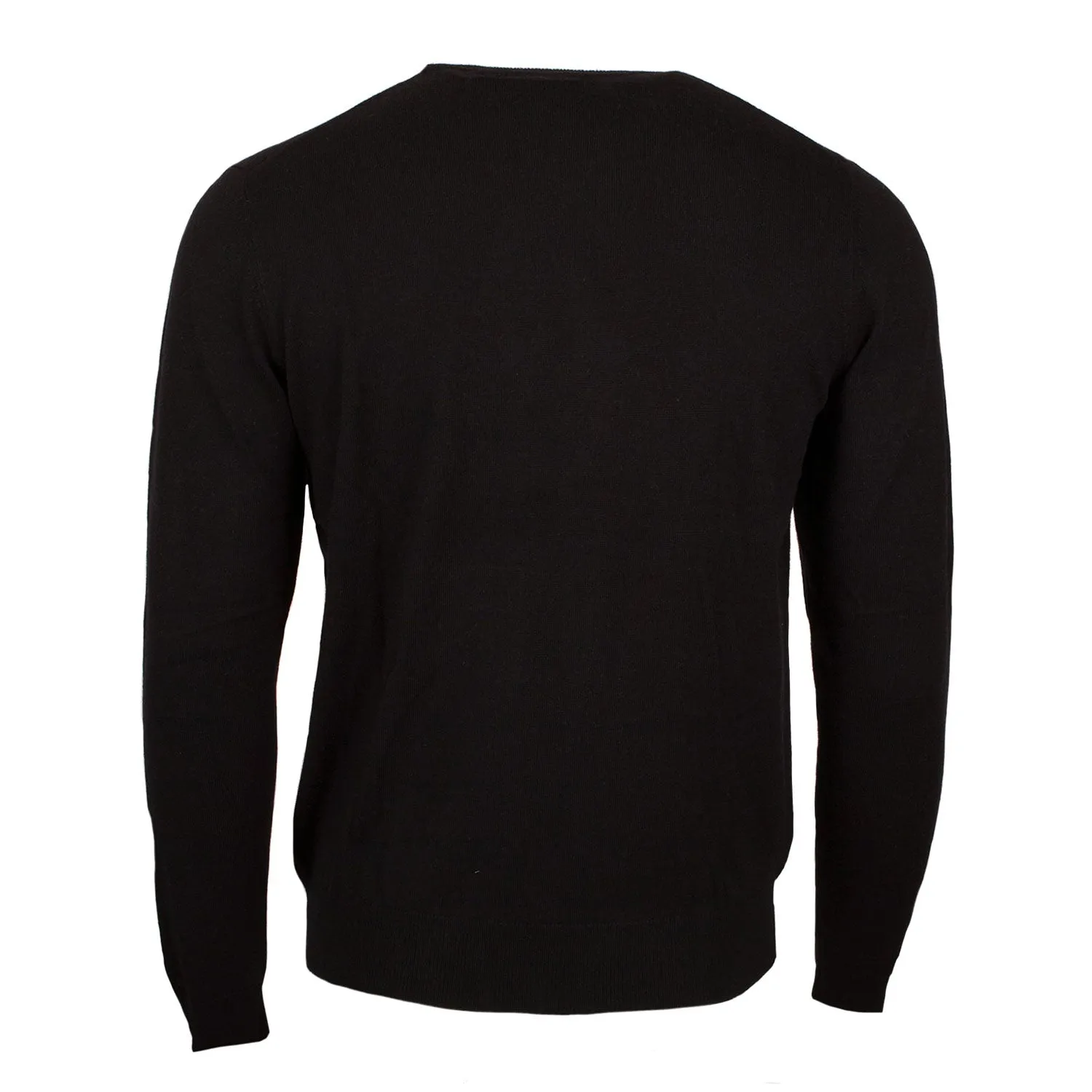 Men's Merino Wool V Neck Jumper Black