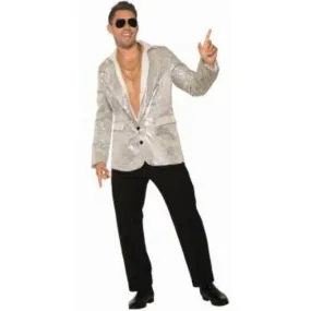 Mens Silver Disco Sequin Blazer - XL