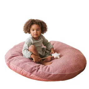 Minicamp Boucle Fabric Kids Floor Cushion In Rose