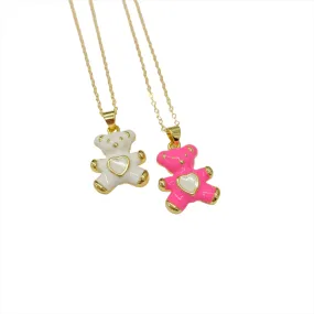 Molly Heart Teddy Bear Necklace | Gold