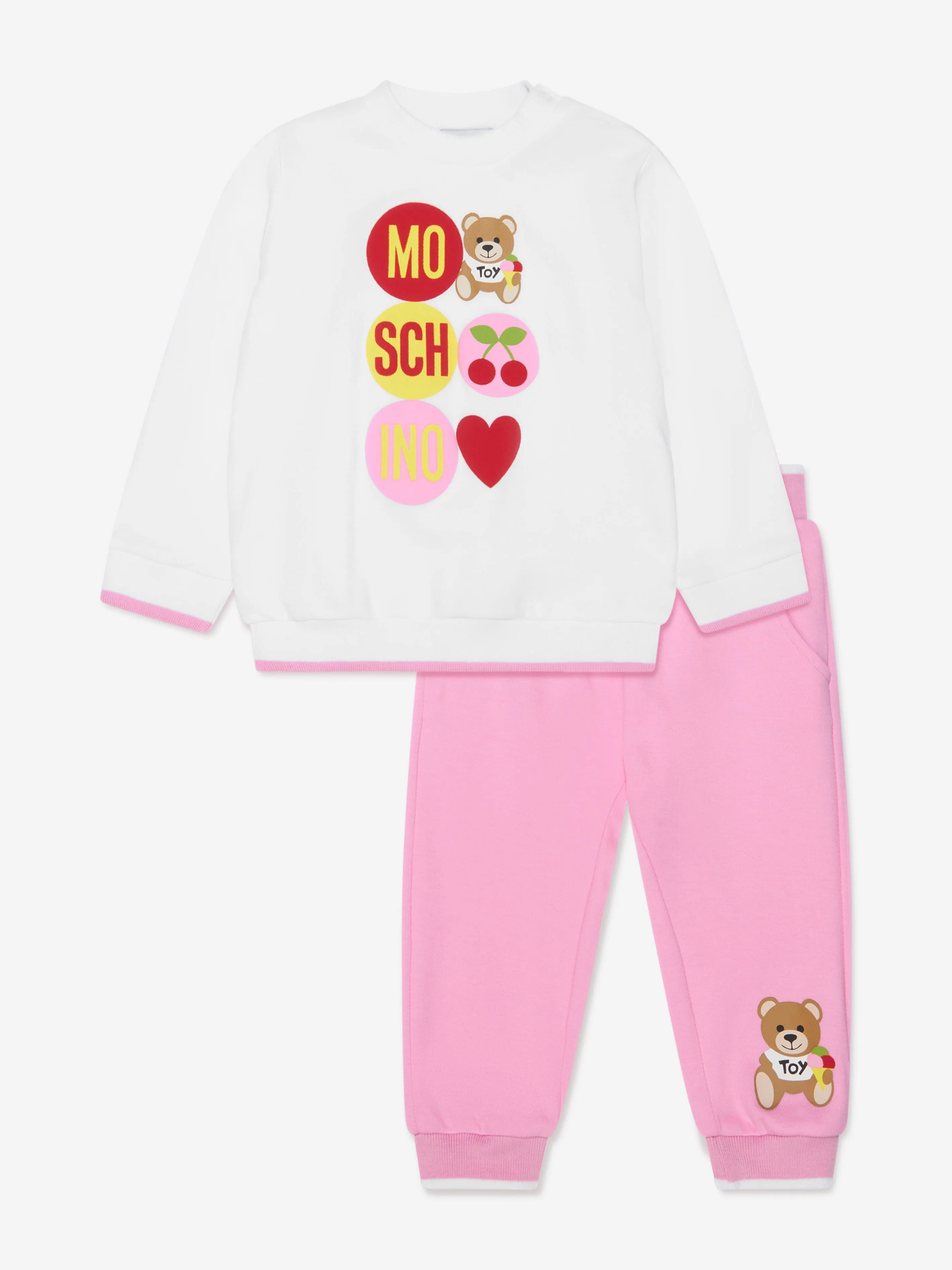 Moschino Baby Girls Teddy Logo Tracksuit in White