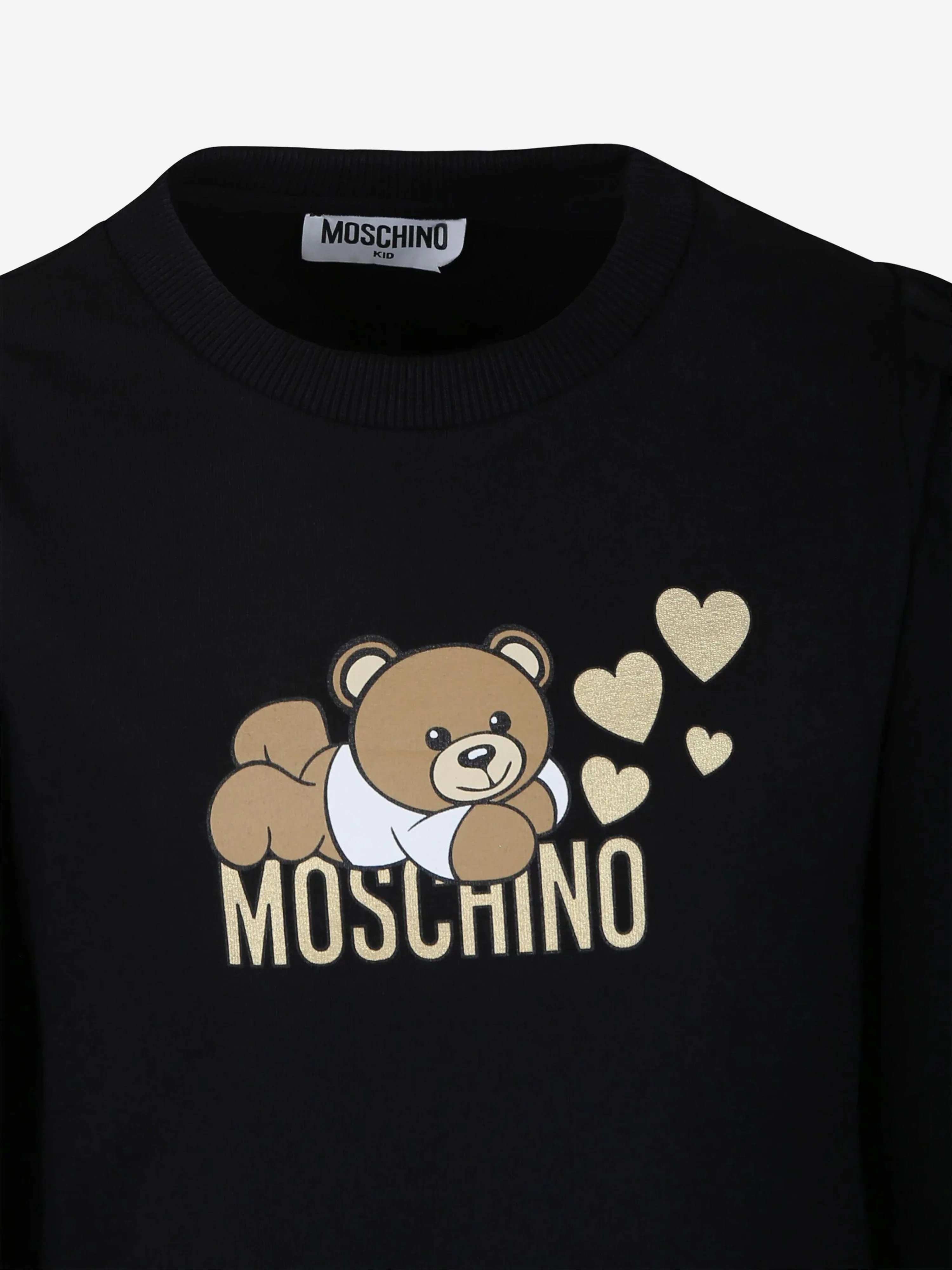 Moschino Girls Teddy Bear Jersey Dress in Black