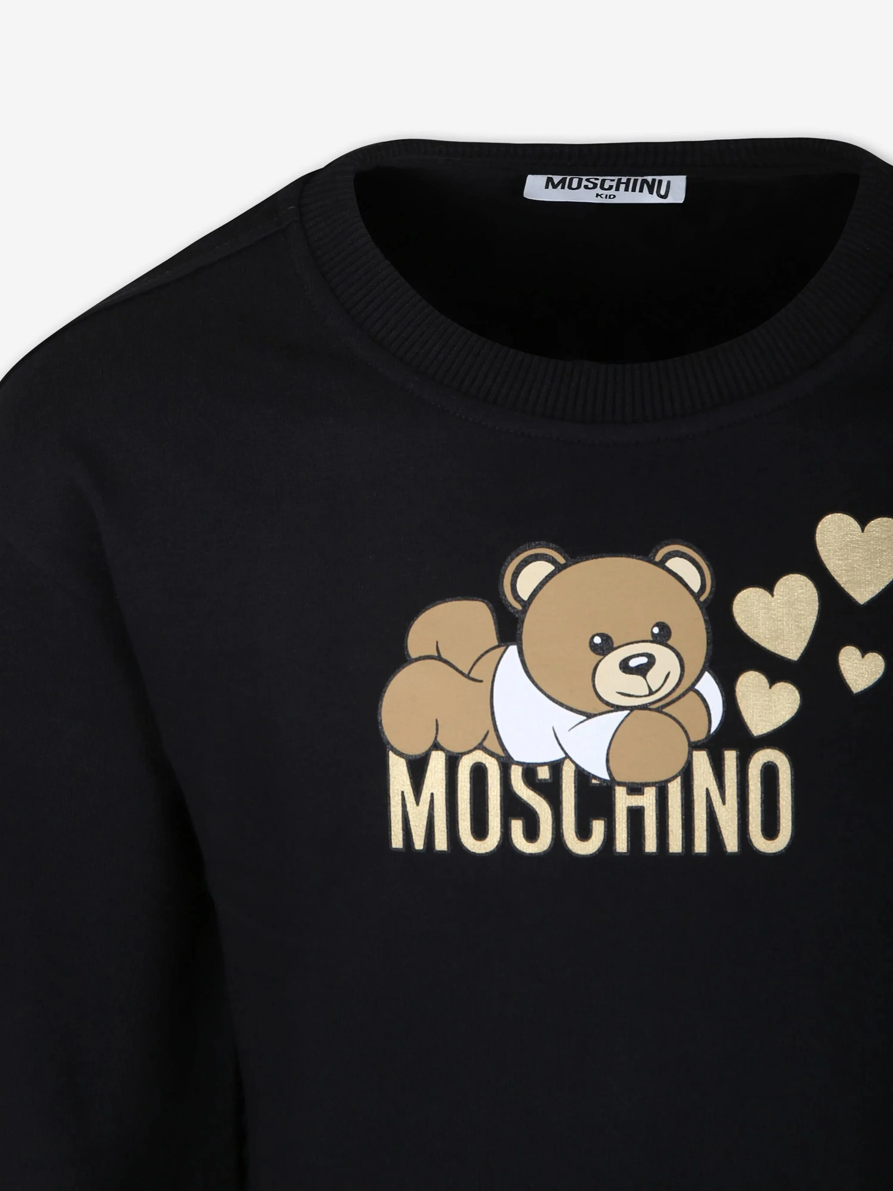 Moschino Girls Teddy Bear Logo Sweatshirt in Black