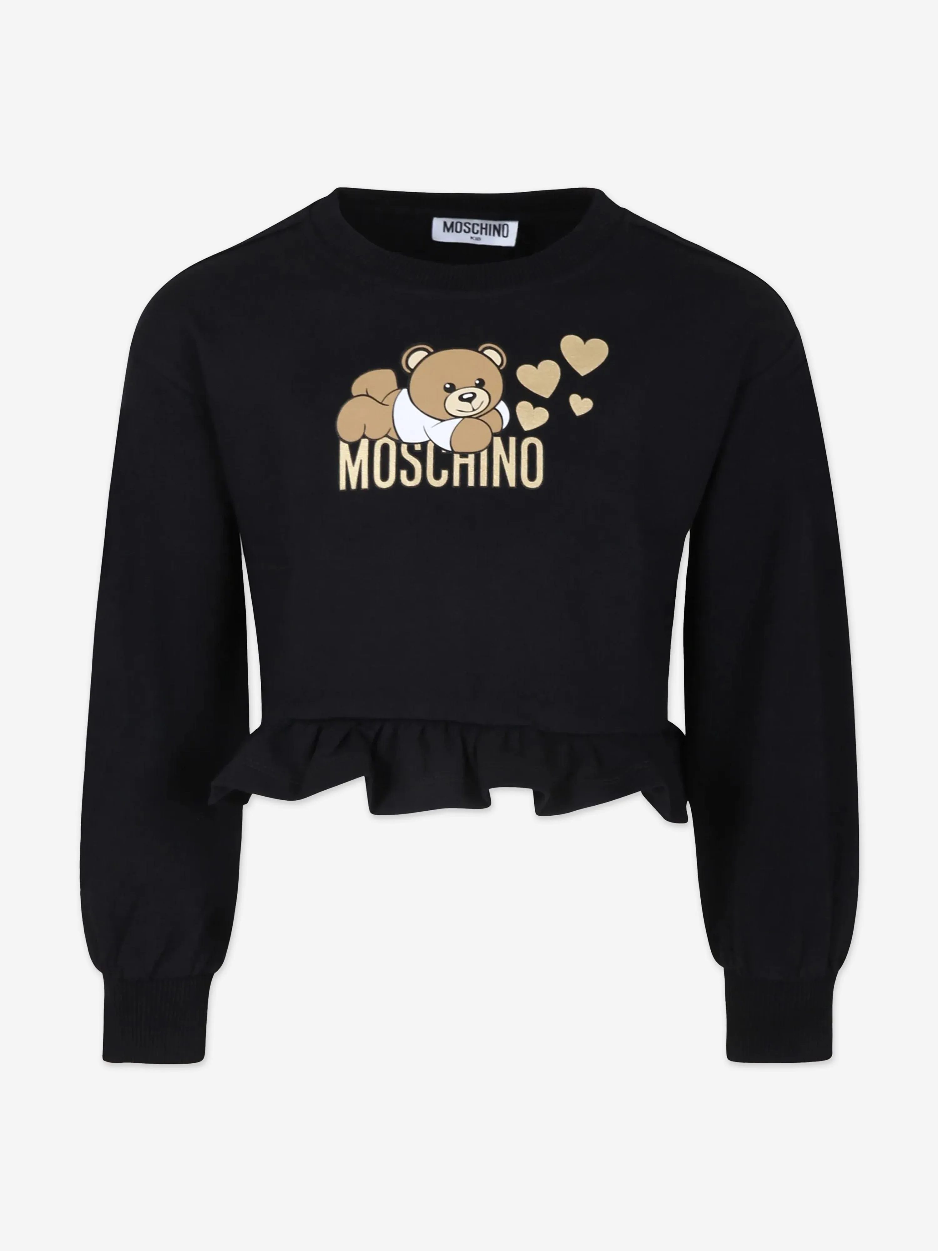 Moschino Girls Teddy Bear Logo Sweatshirt in Black