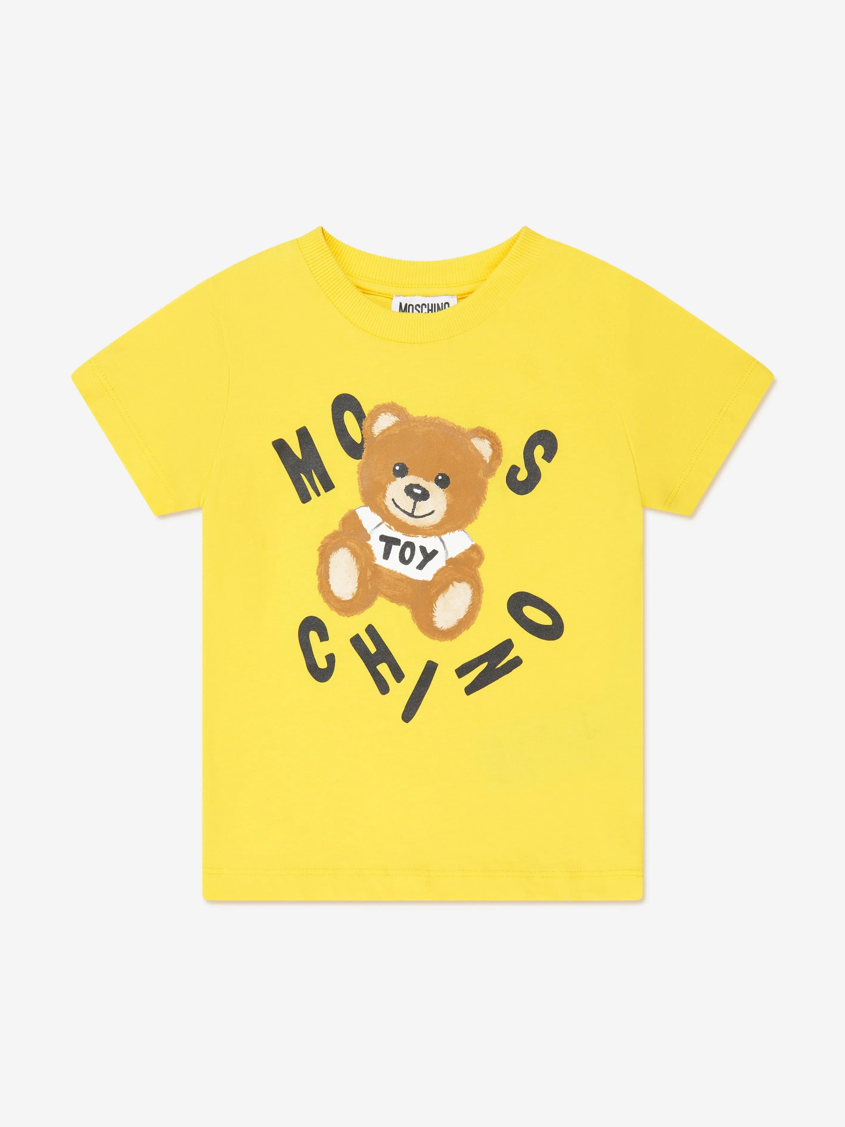 Moschino Kids Teddy Bear Logo T-Shirt in Yellow