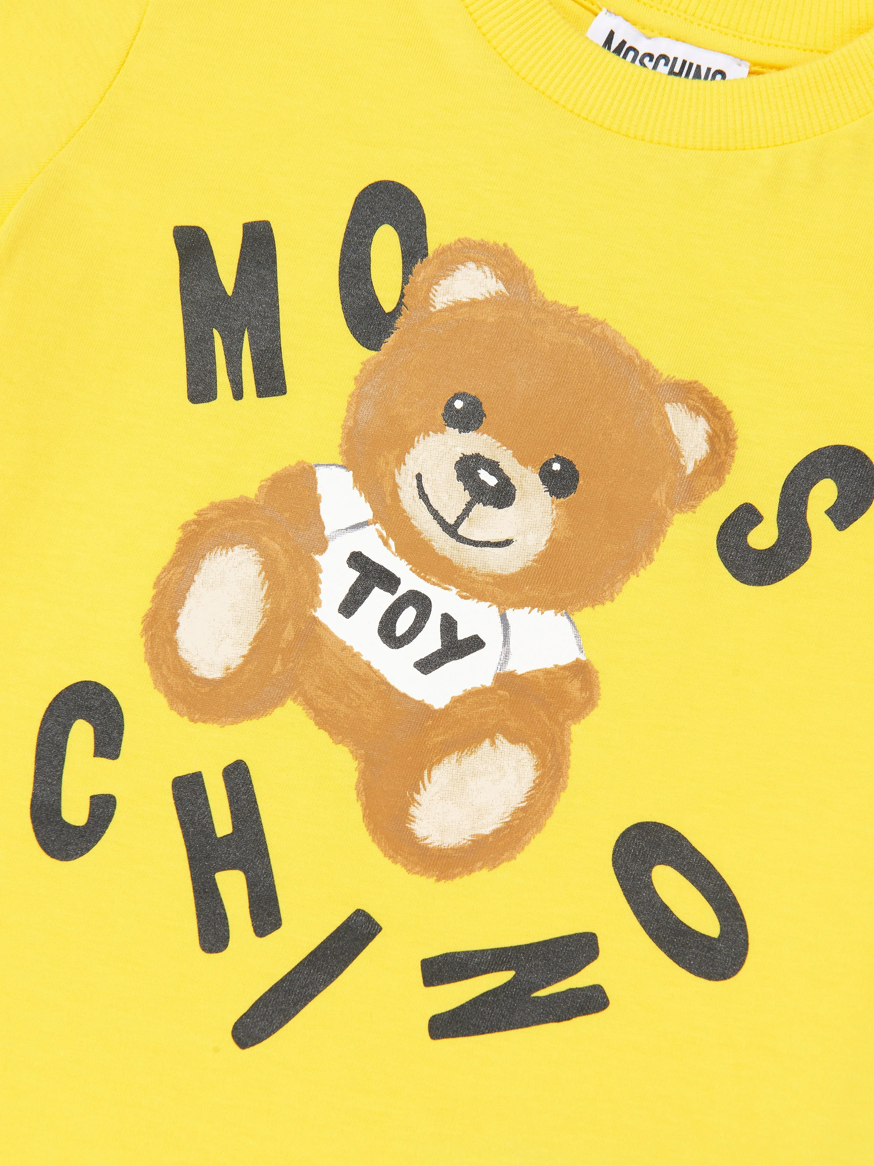 Moschino Kids Teddy Bear Logo T-Shirt in Yellow