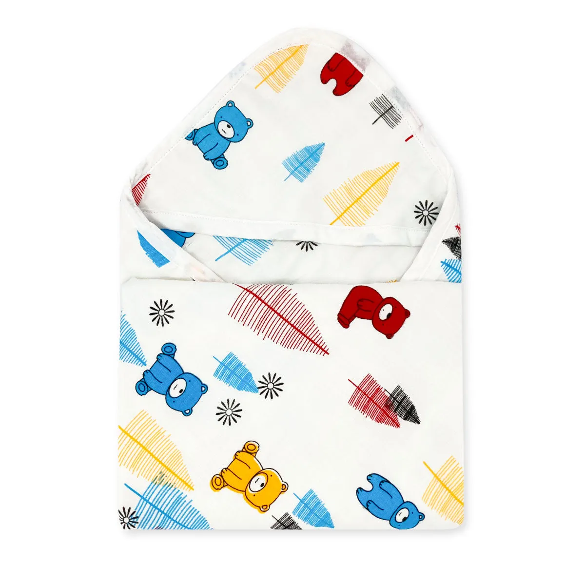 Muslin Hooded Towel -100% Organic Cotton -Teddy