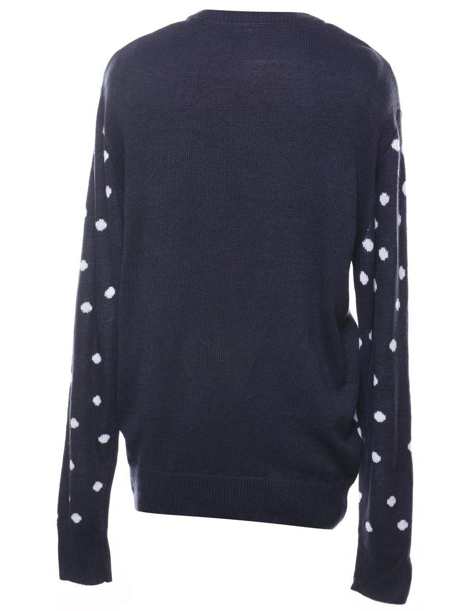 Navy Christmas Jumper - L