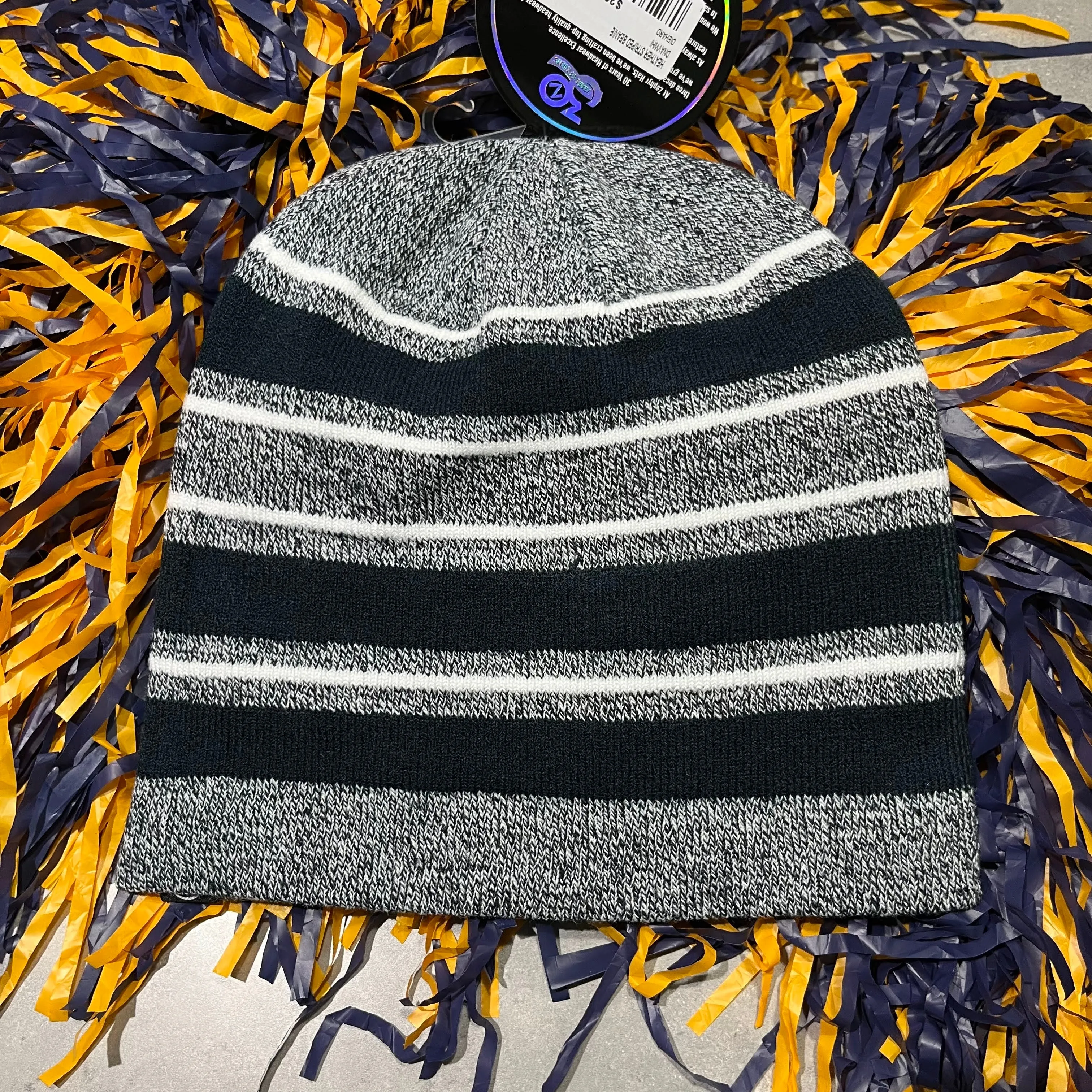 Navy Striped Cathedral Block C Beanie