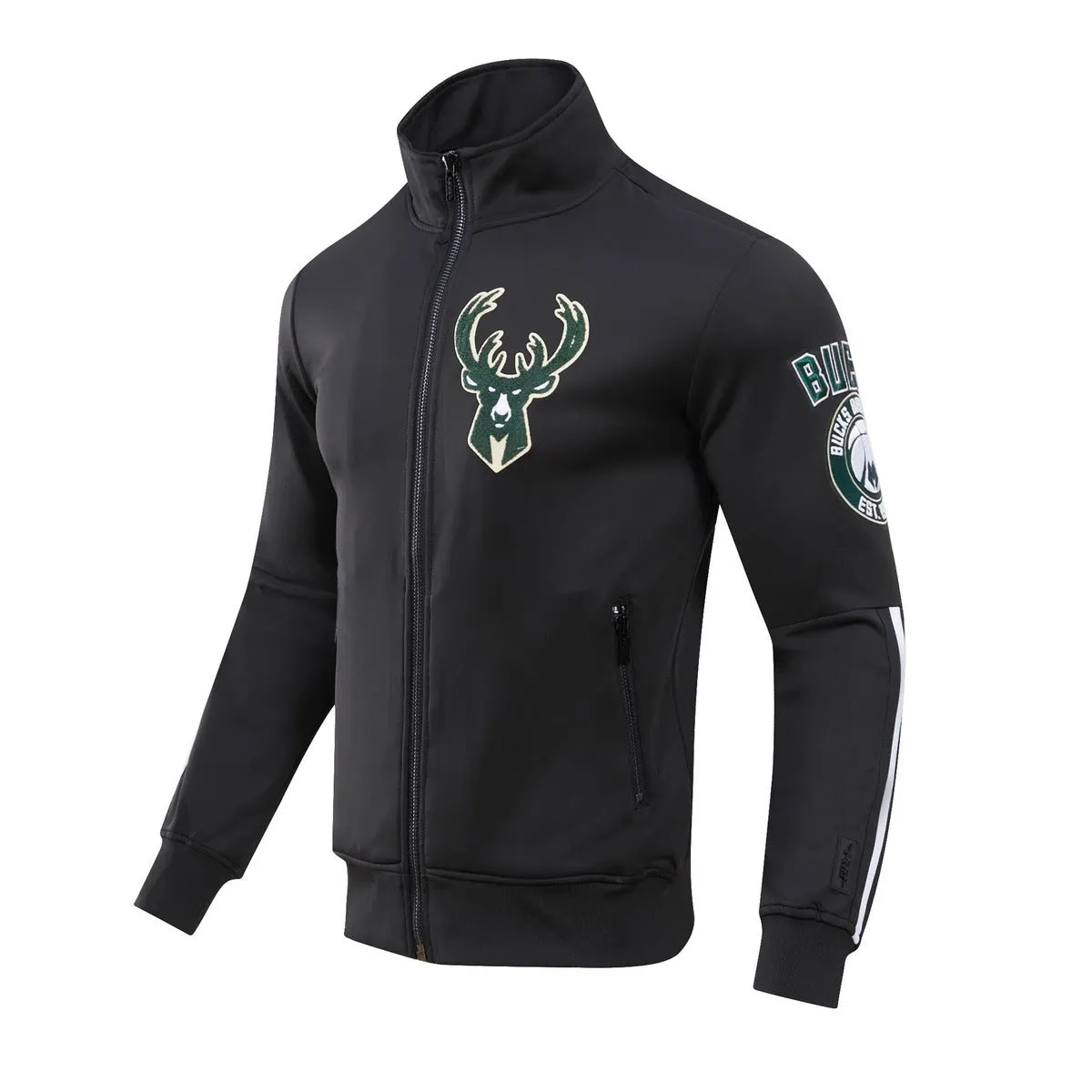 NBA MILWAUKEE BUCKS CLASSIC MEN'S TRACK JACKET (BLACK)