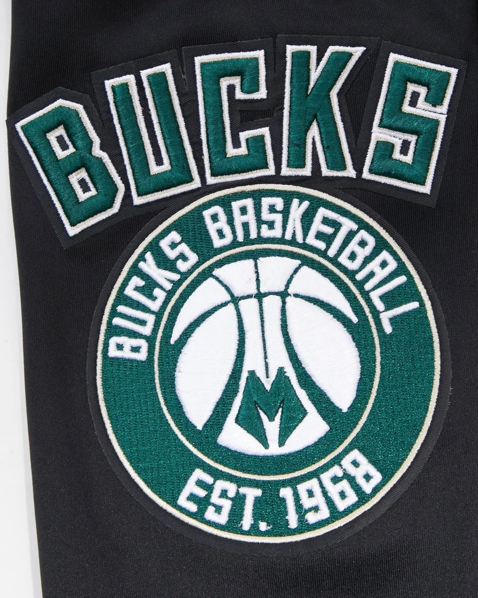 NBA MILWAUKEE BUCKS CLASSIC MEN'S TRACK JACKET (BLACK)