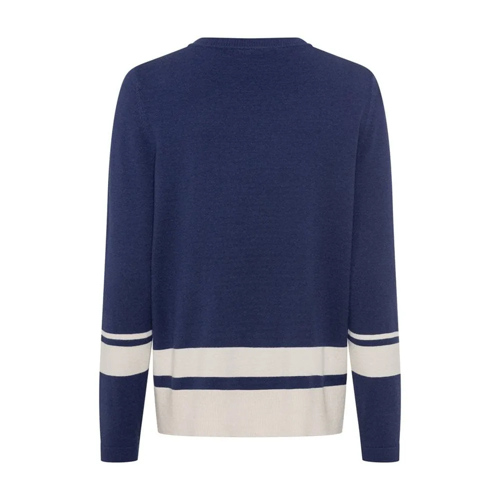 Olsen crew neck jumper in Henny fit in Indigo