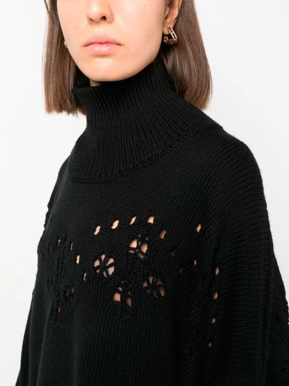 Open-knit wool jumper