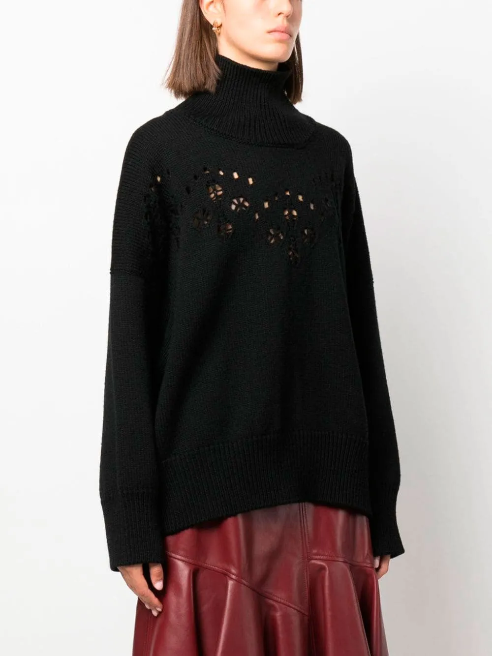 Open-knit wool jumper