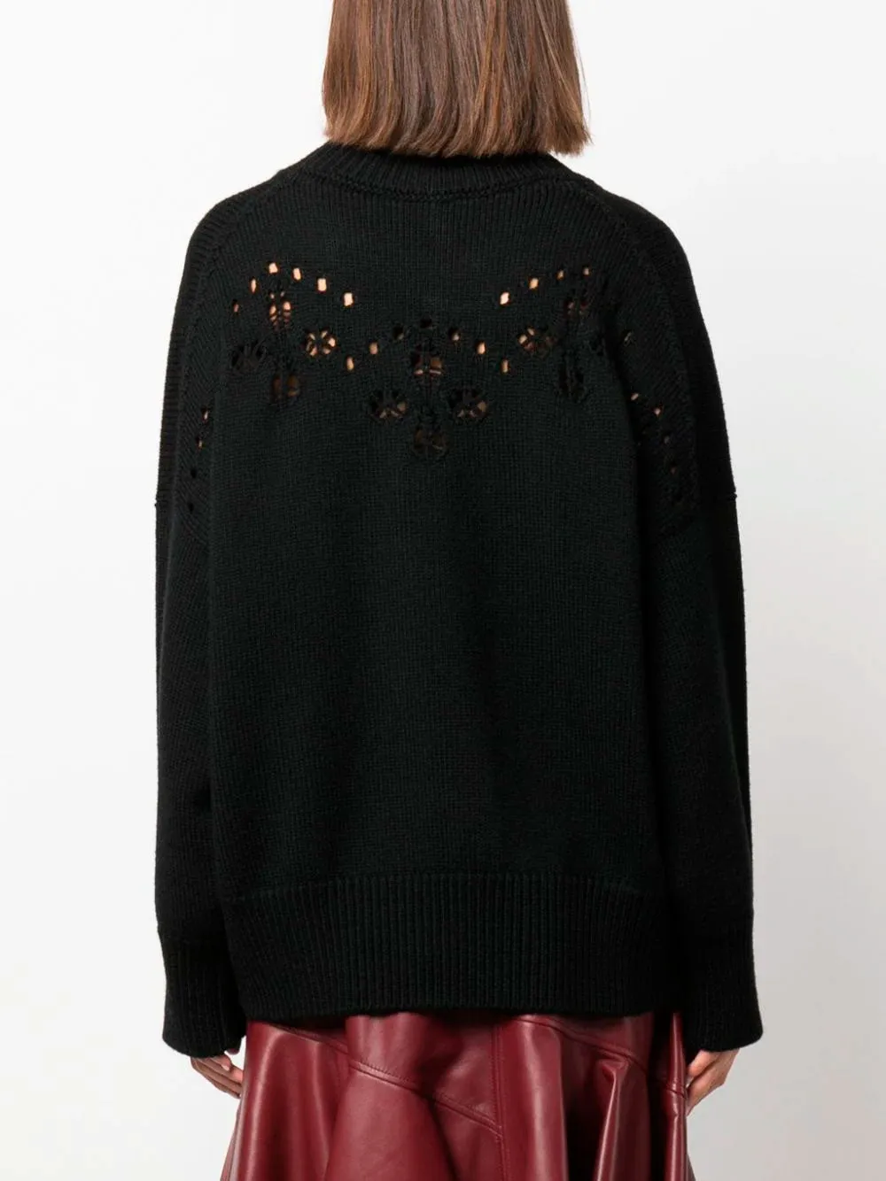 Open-knit wool jumper