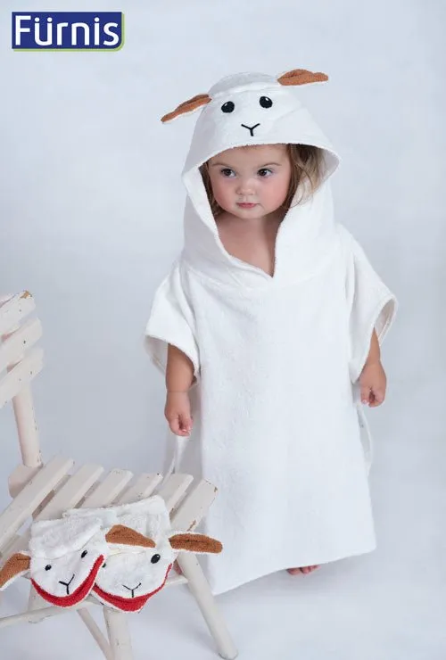 Organic Cotton Bath Poncho - Lamb