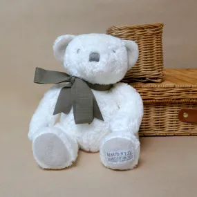 Organic Teddy Bear Fluffy Soft Toy - Gift Boxed - White