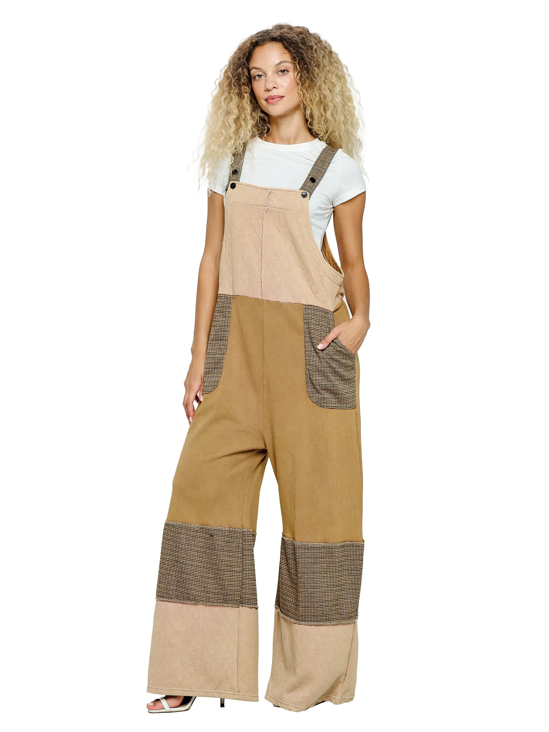 Overall Hippie Patchwork Color Block