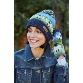 Pachamama Flock of Sheep Roll Back Bobble Beanie