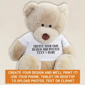 PERSONALISED - Printed Teddy T-Shirt & Teddy with Text, Photos, anything!