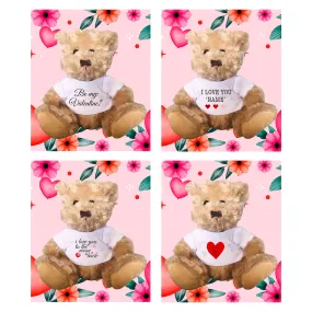 Personalised Teddy Valentines Gift love you message 18 cm Bear unique novelty