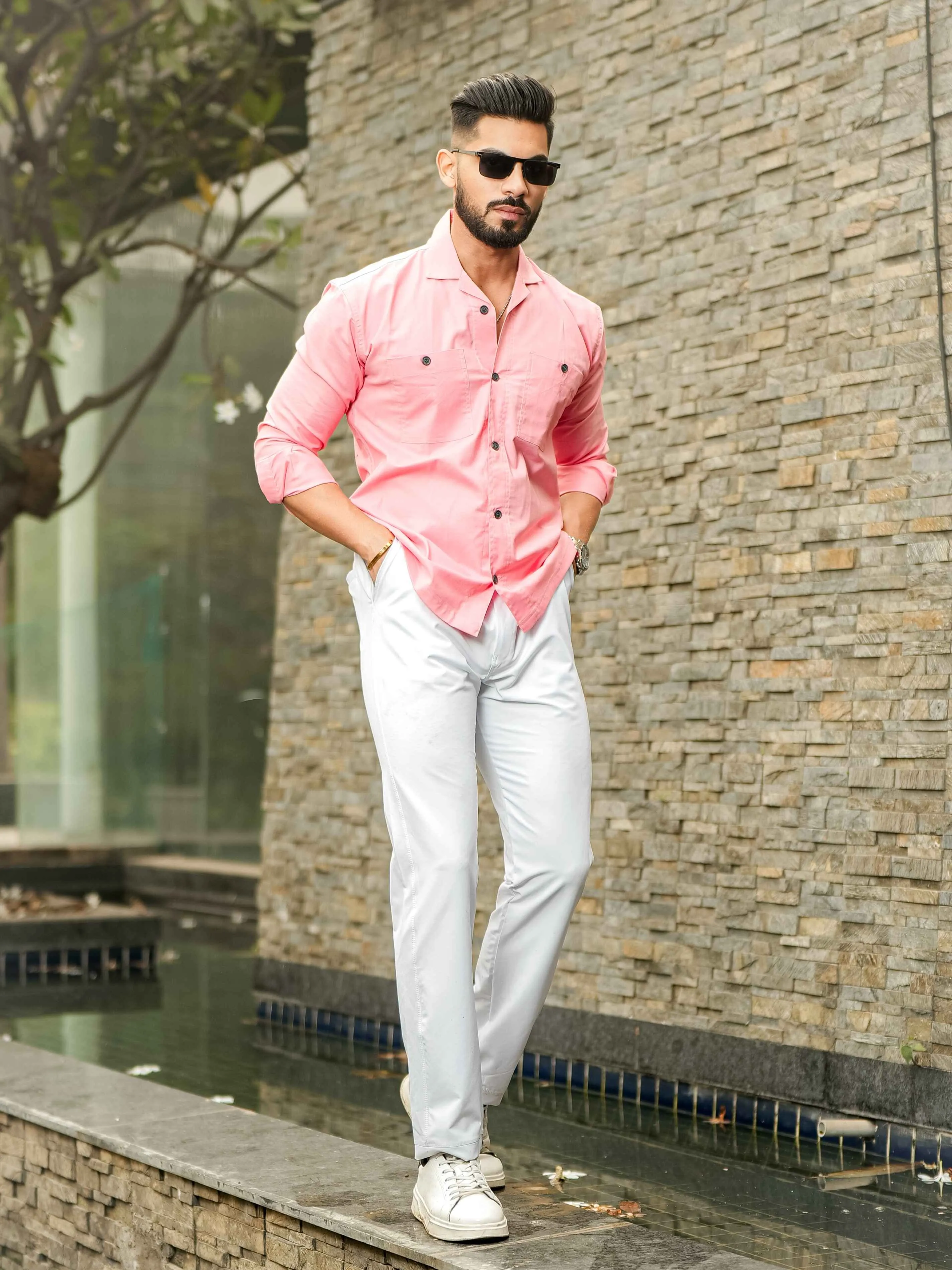 Pink Oxford Cotton Over Shirt