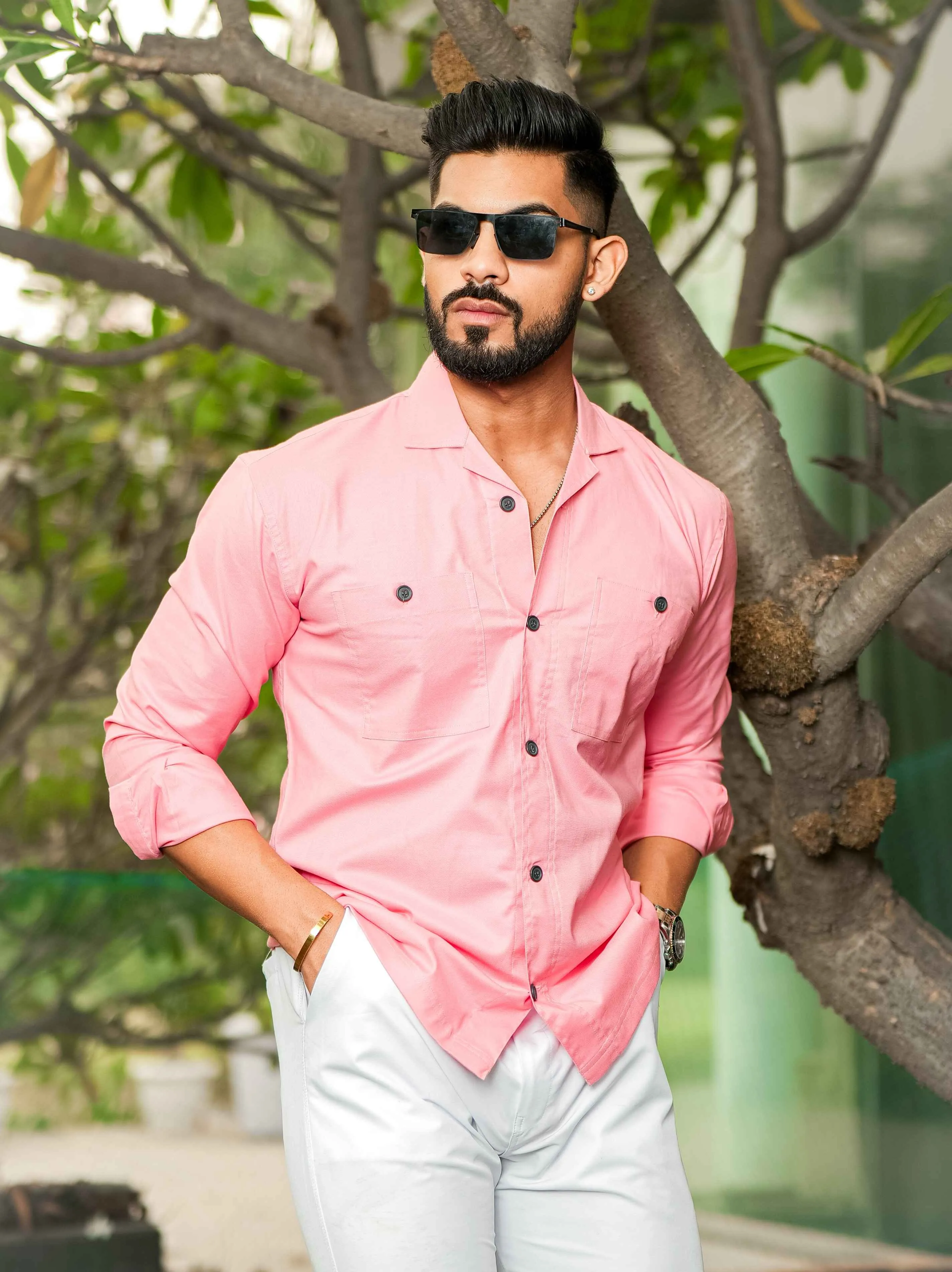 Pink Oxford Cotton Over Shirt