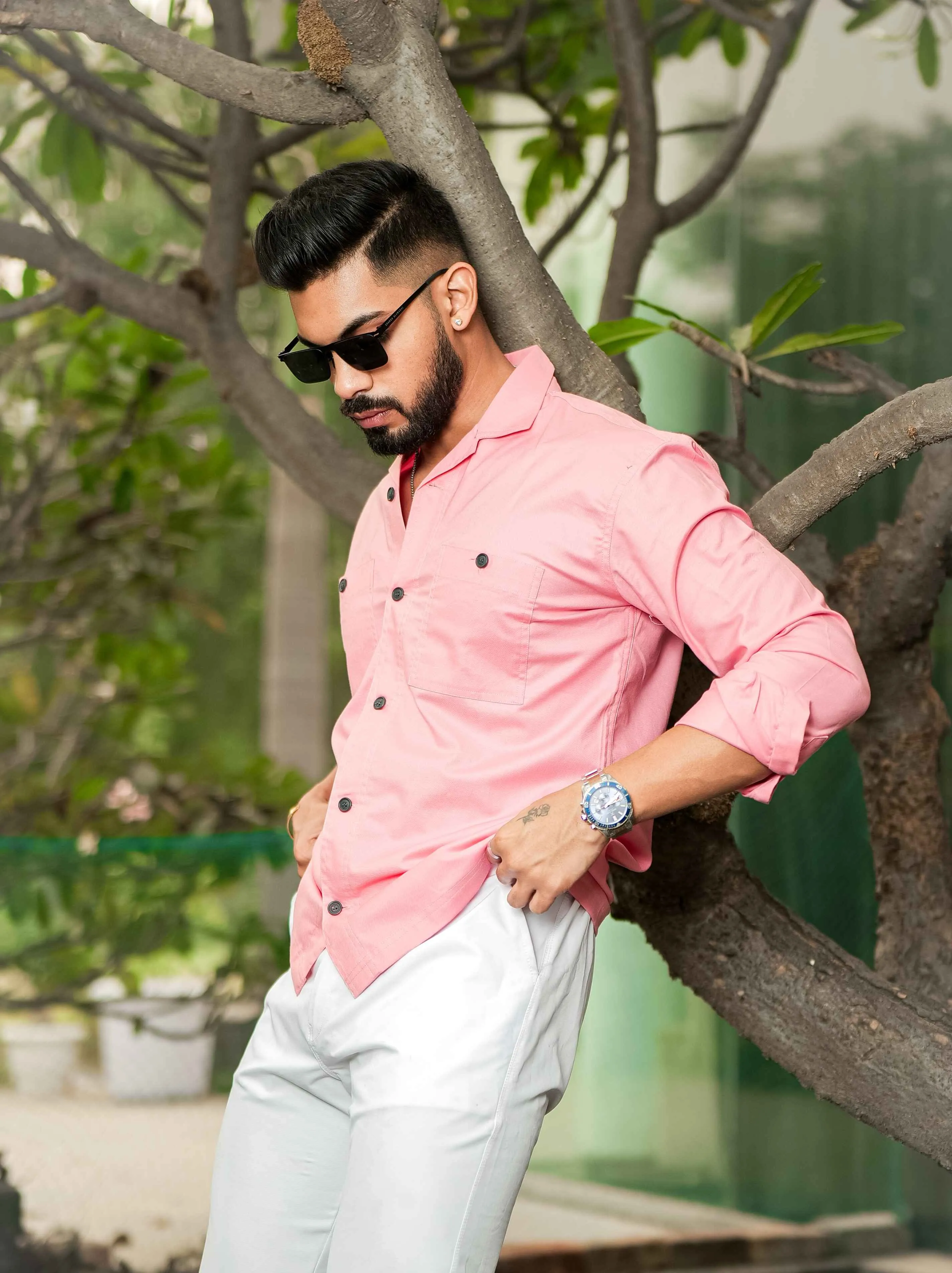 Pink Oxford Cotton Over Shirt