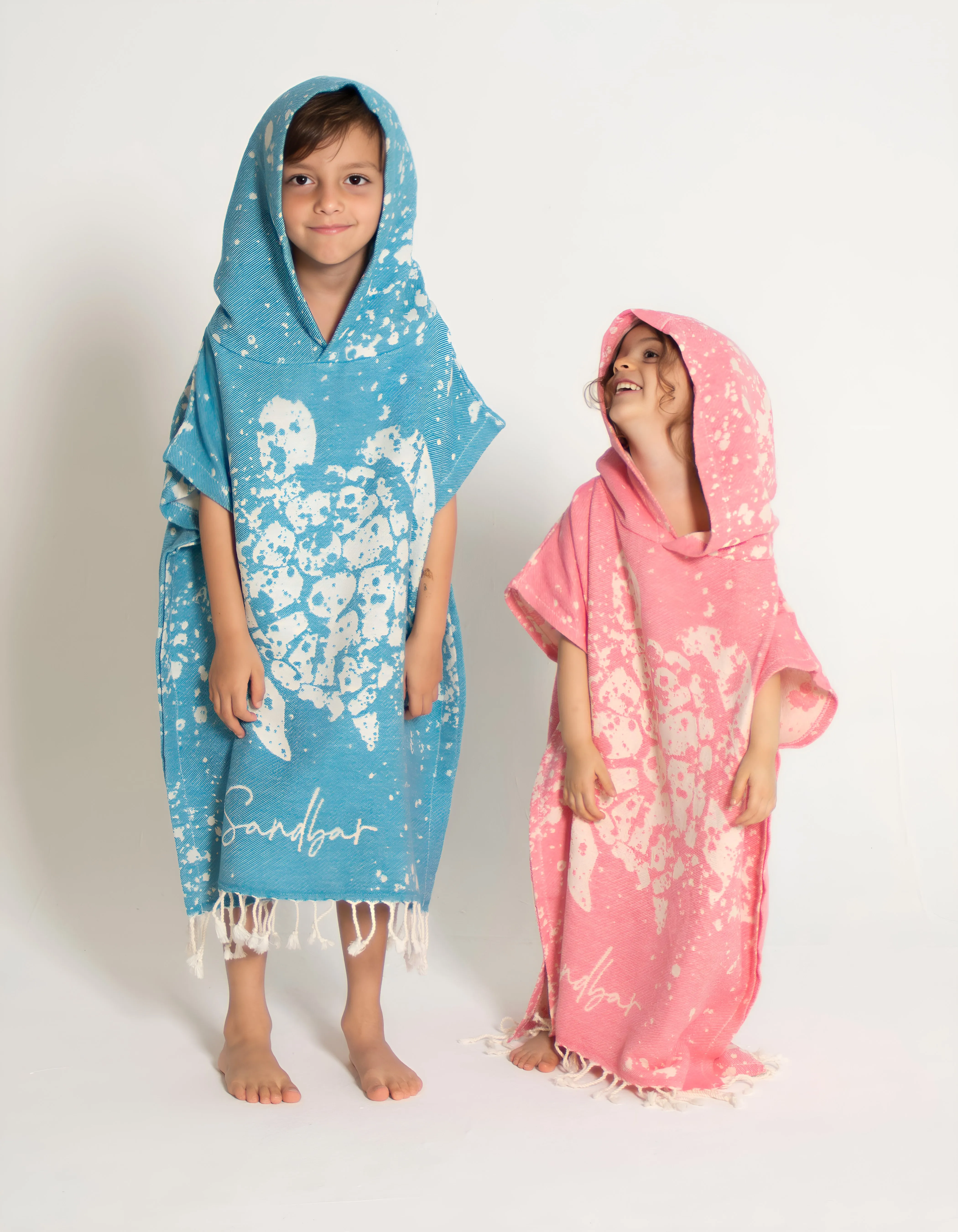 Pink Turkish Cotton Kids Poncho Towel